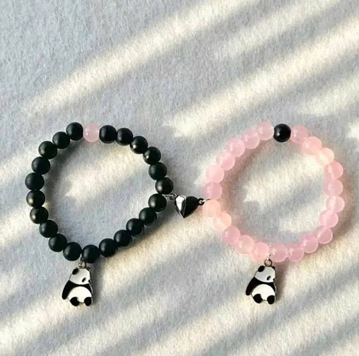 Panda pairs bracelets pink /black