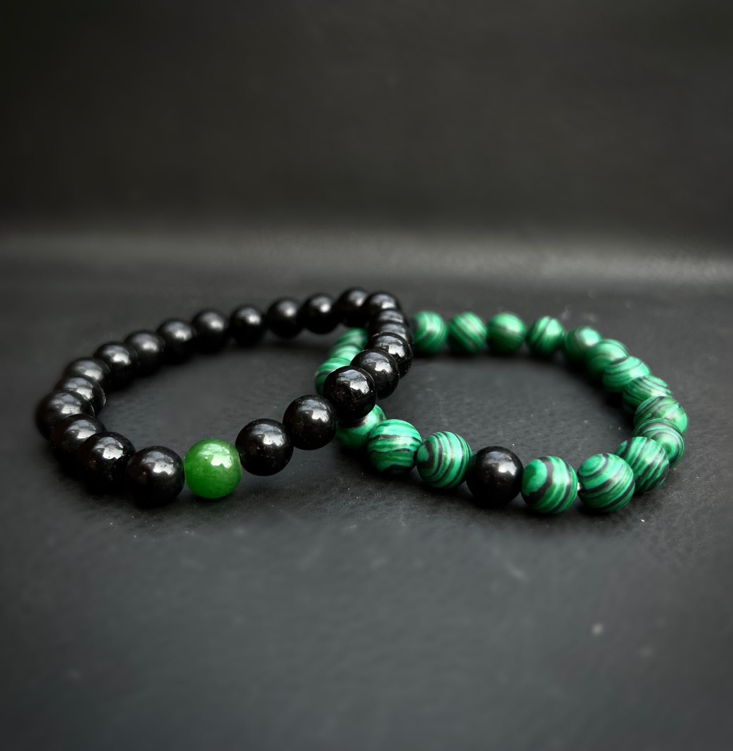 Green / white marble bracelets