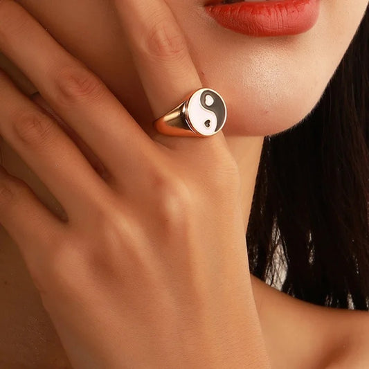 Heart yin yang Ring
