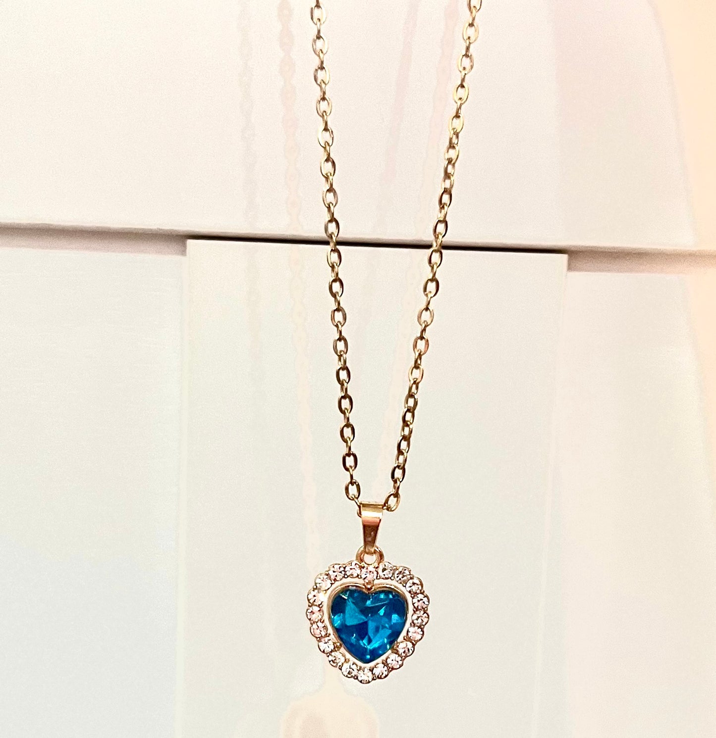 Blue heart necklace