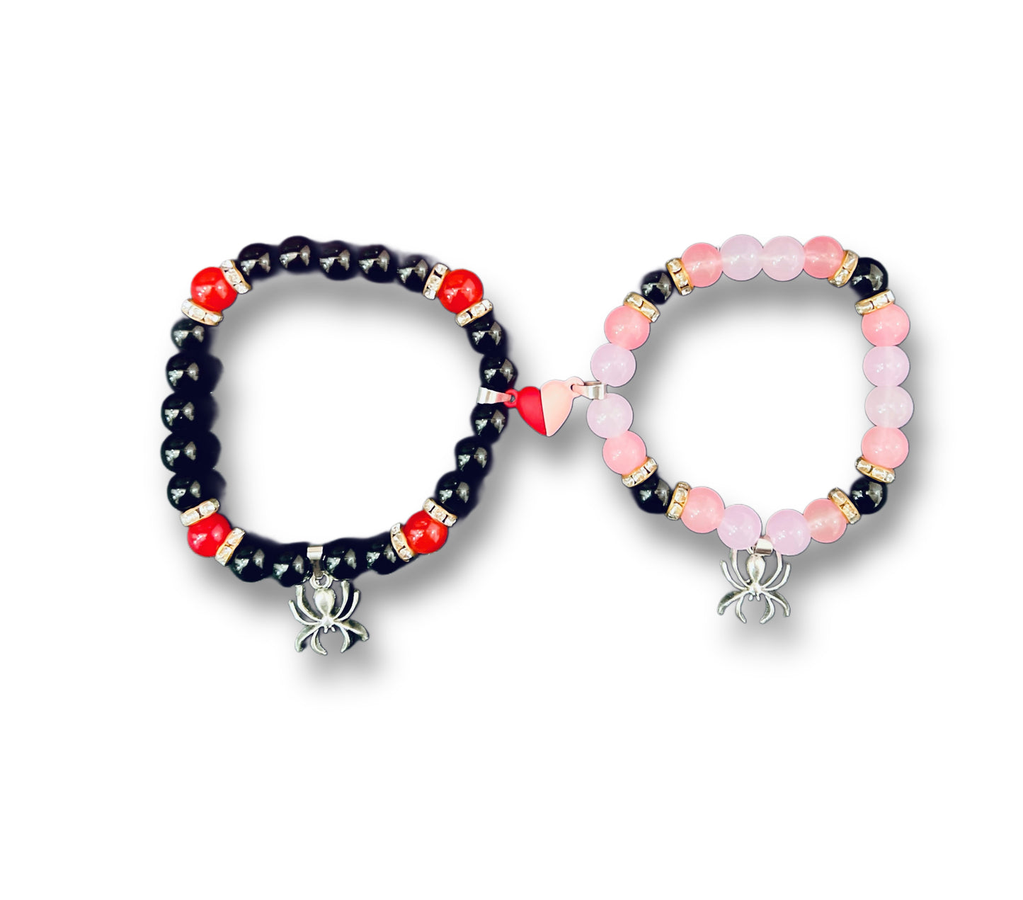 Spider man pair bracelets black and pink
