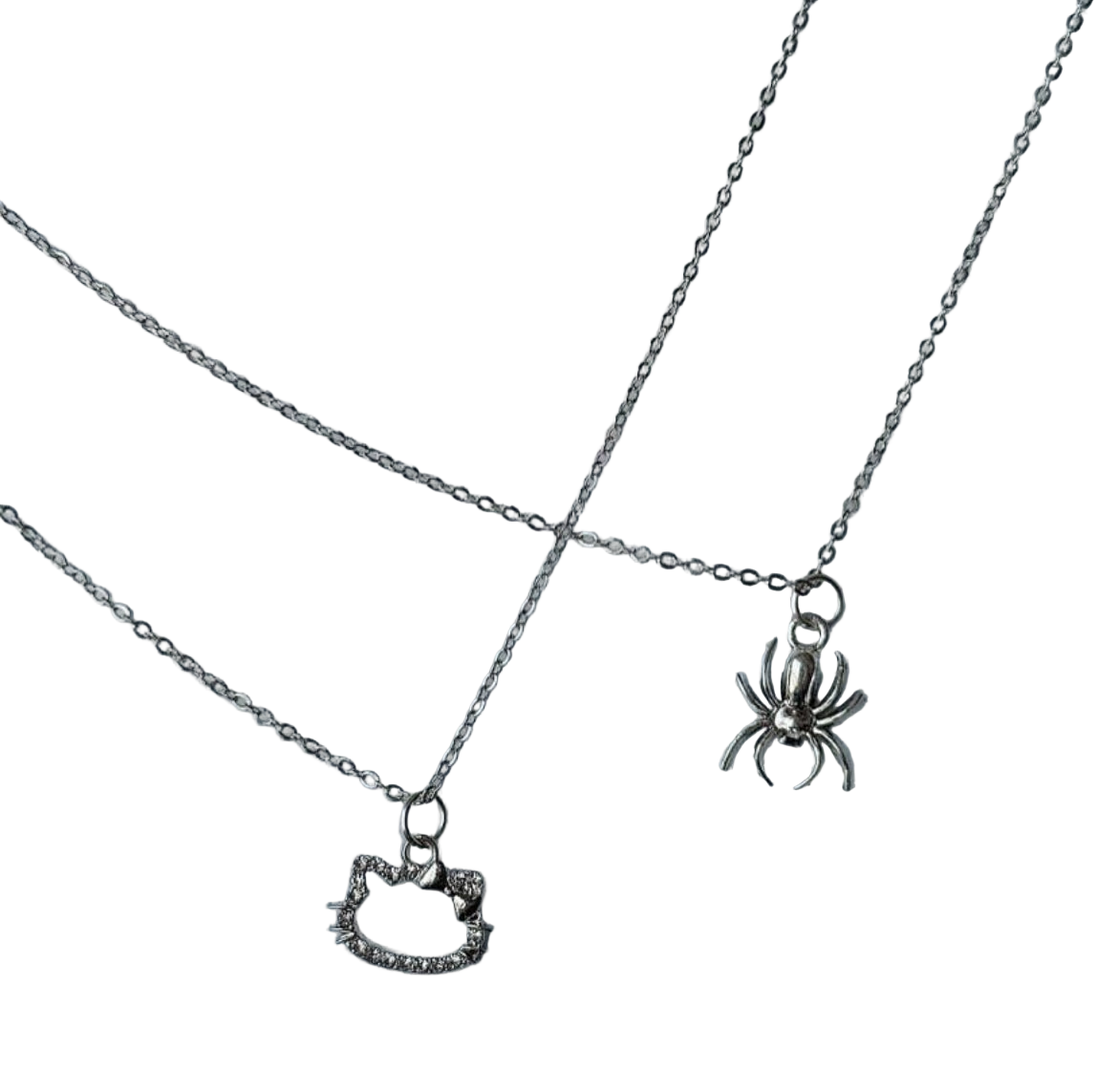 Hello kitty / spider man necklace