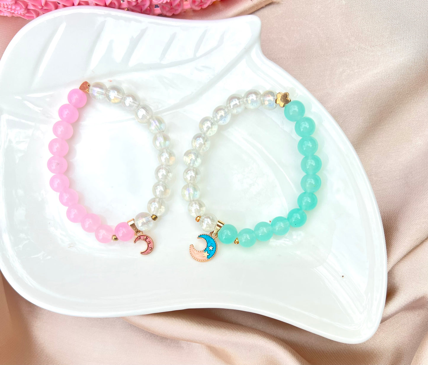 Pair moon bracelets