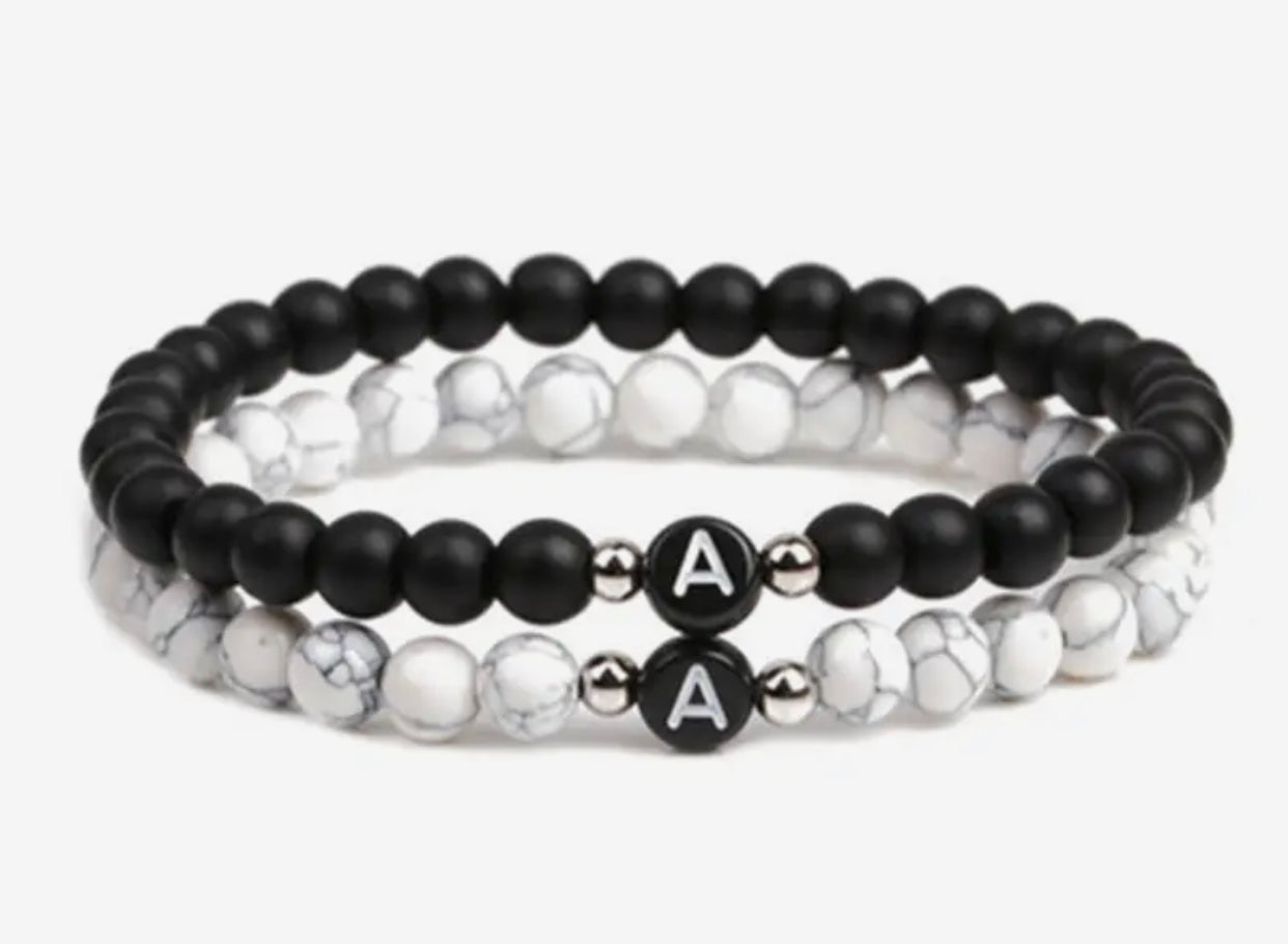 Black / white stone bracelet