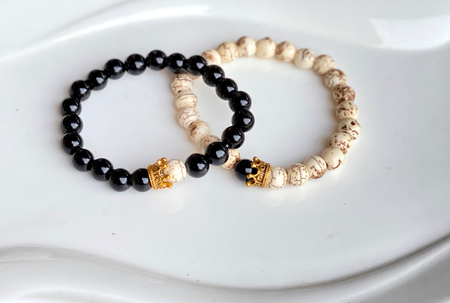 Crown bracelet pair