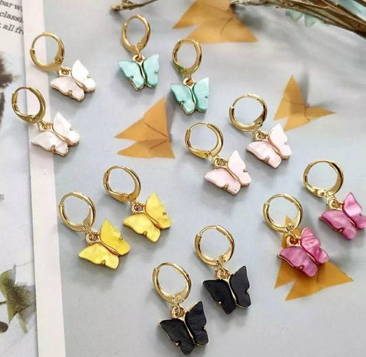 Butterfly Earrings/ Huggies These beautiful acrylic butterfly huggies/earrings