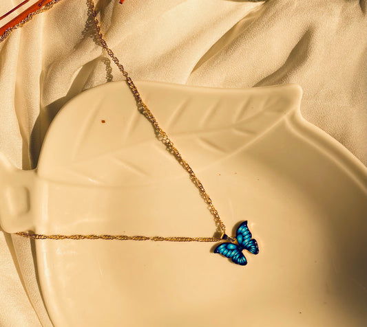 Blue butterfly pendant