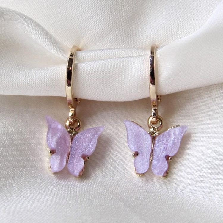 Butterfly Earrings/ Huggies These beautiful acrylic butterfly huggies/earrings