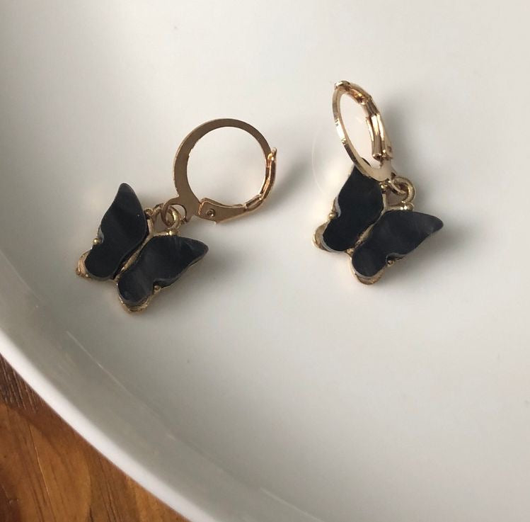 Butterfly Earrings/ Huggies These beautiful acrylic butterfly huggies/earrings