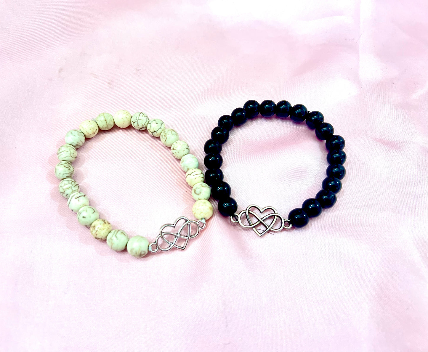 Infinity heart pair bracelets