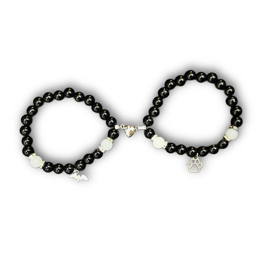 New Batman and cat women black stone bracelets