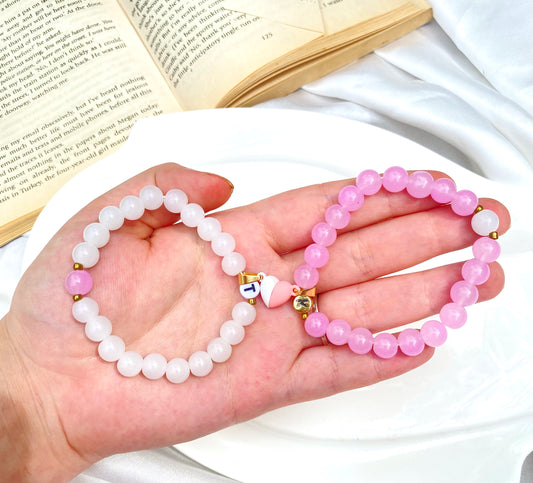 Magical Magnet bracelets pink /white